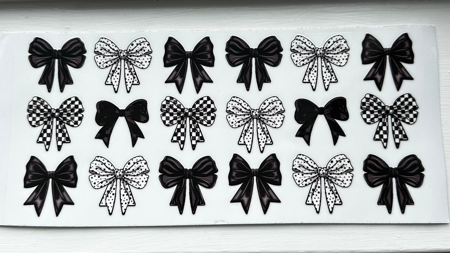 Black Checker Bow Decal